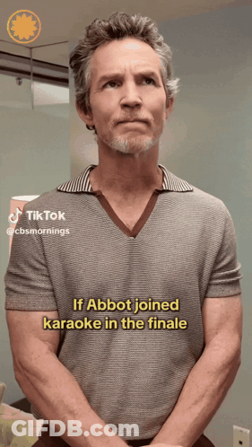 Man In Grey Shirt Says If Abbot Joined Karaoke In The Finale GIF
