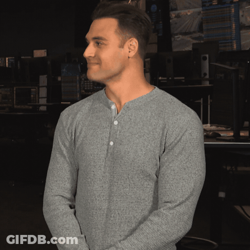 Man In Grey Shirt With White Buttons GIF