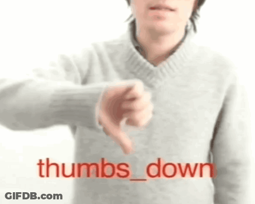 Man In Grey Sweater Giving Thumbs Down GIF
