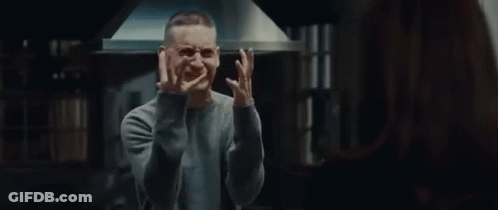 Man In Grey Sweater In Kitchen GIF