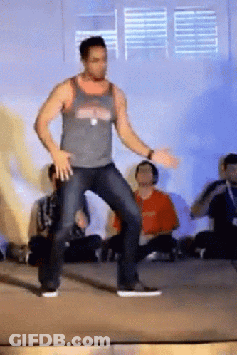 Man In Grey Tank Top Dancing GIF