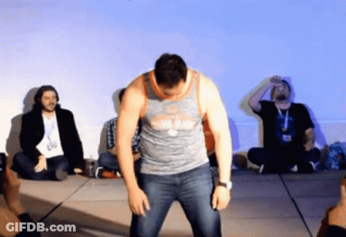 Man In Grey Tank Top Dancing GIF