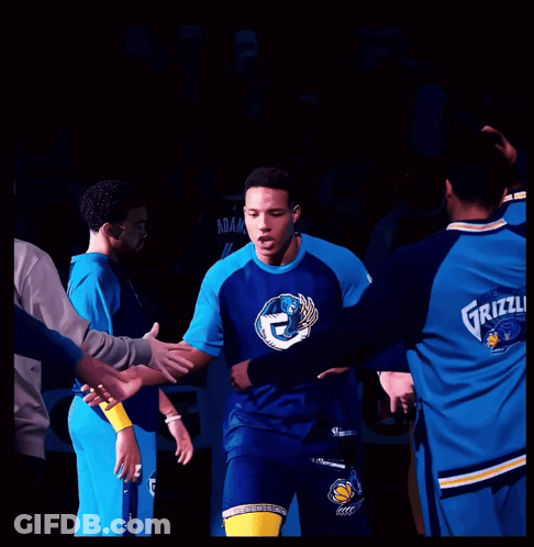 Man In Grizzlies Jersey Shaking Hands GIF