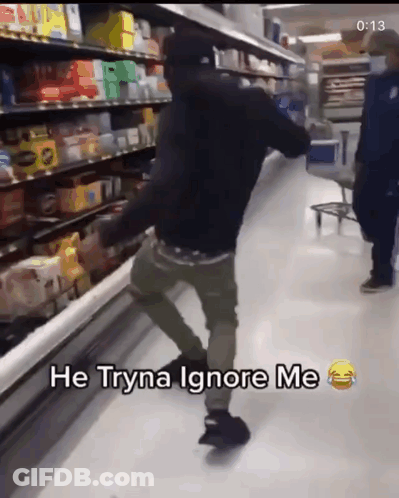 Man In Grocery Store He Tryna Ignore Me GIF