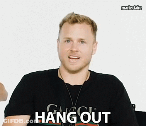 Man In Gucci T-Shirt Saying Hang Out GIF