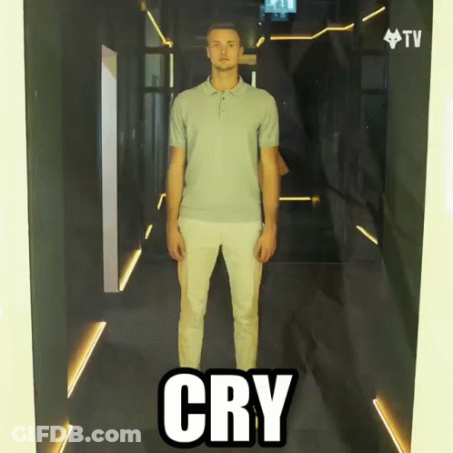 Man In Hallway With Cry GIF