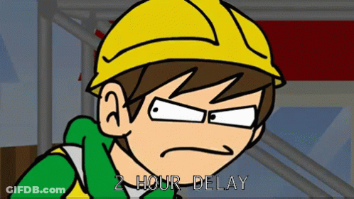 Man In Hard Hat 2 Hour Delay GIF