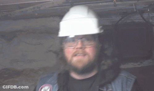 Man In Hard Hat And Gloves Safety First GIF