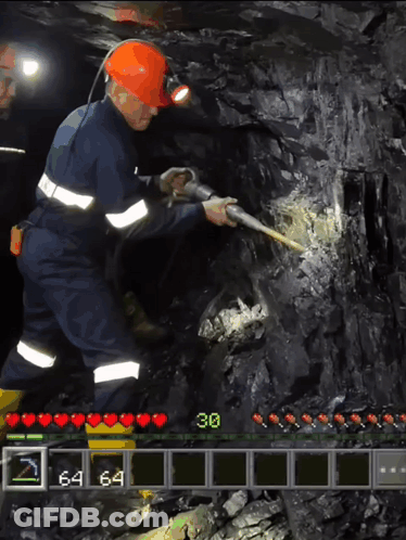 Man In Hard Hat Using Drill Video Game Number 30 GIF