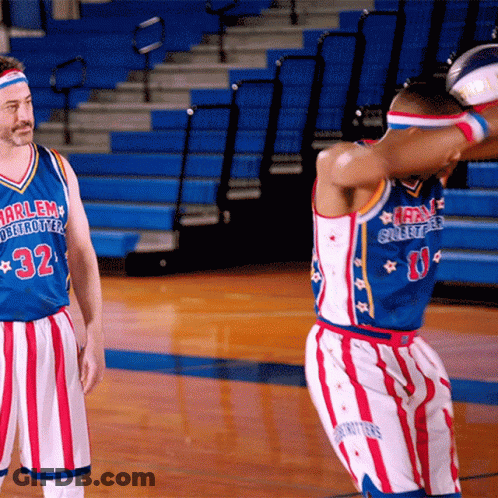Man In Harlem Destroyer Jersey Holding Basketball GIF