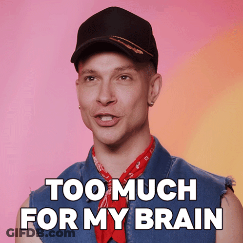 Man In Hat And Bandana Too Much For My Brain GIF