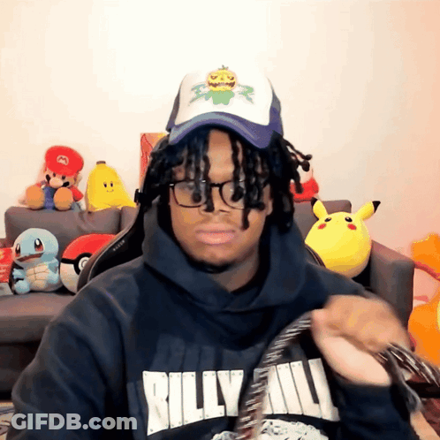 Man In Hat And Billy Hill Sweatshirt GIF