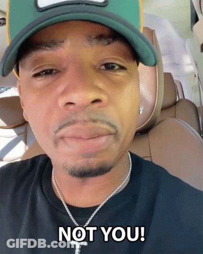 Man In Hat And Black Shirt Saying Not You GIF