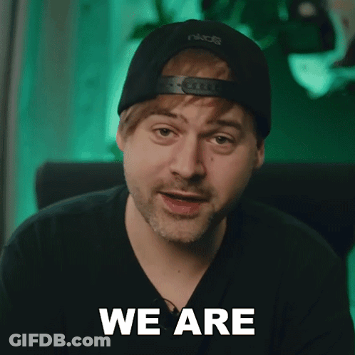 Man In Hat And Black Shirt Saying Very Excited GIF