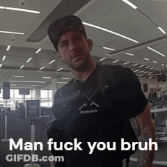 Man In Hat And Black Shirt Says Fuck You Bruh GIF