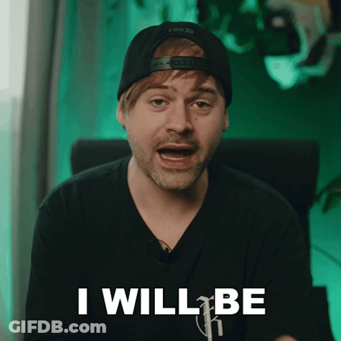 Man In Hat And Black Shirt Says I Will Be GIF