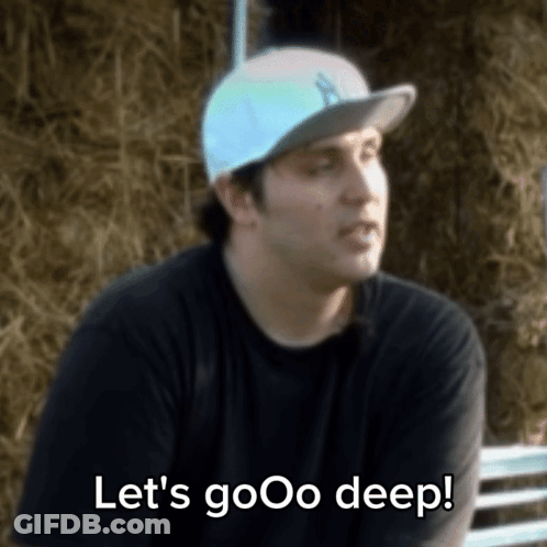 Man In Hat And Black Shirt Says Let's Goooo Deep GIF