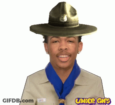 Man In Hat And Blue Scarf Laker GIF