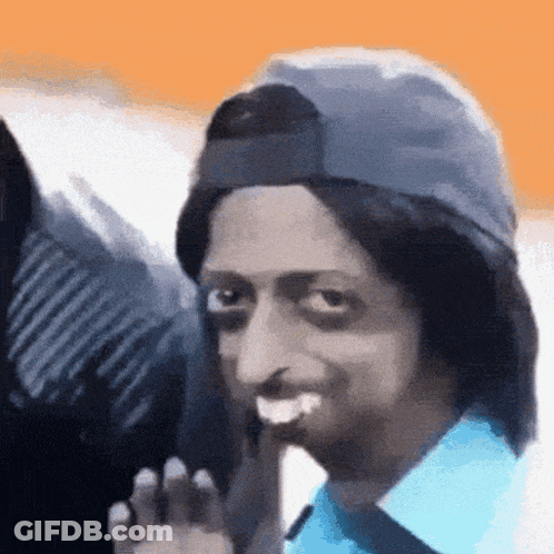Man In Hat And Blue Shirt Making A Face GIF