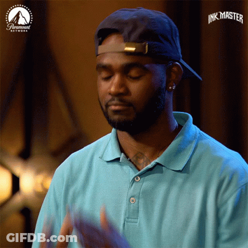 Man In Hat And Blue Shirt Saying Inkmaster GIF