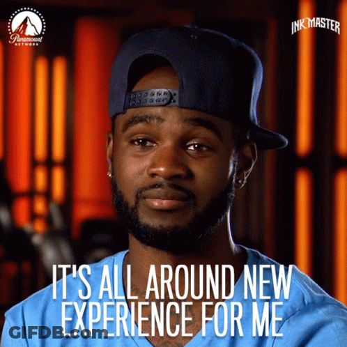 Man In Hat And Blue Shirt Says It's All Around New Experience For Me GIF