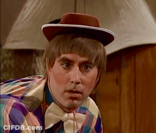Man In Hat And Bow Tie Looking Camera GIF