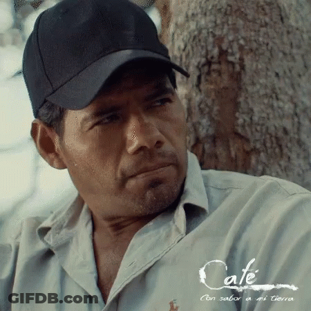 Man In Hat And Cafe Shirt GIF