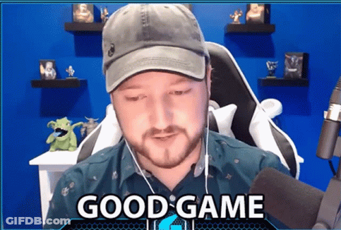 Man In Hat And Earbuds Says Good Game GIF