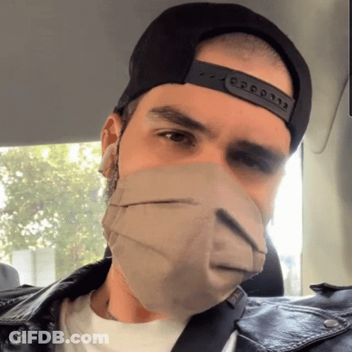 Man In Hat And Face Mask Number 12 GIF