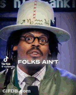 Man In Hat And Glasses Says Folks Ain't At Microphone GIF