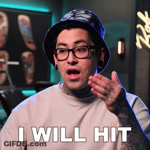 Man In Hat And Glasses Says I Will Hit GIF