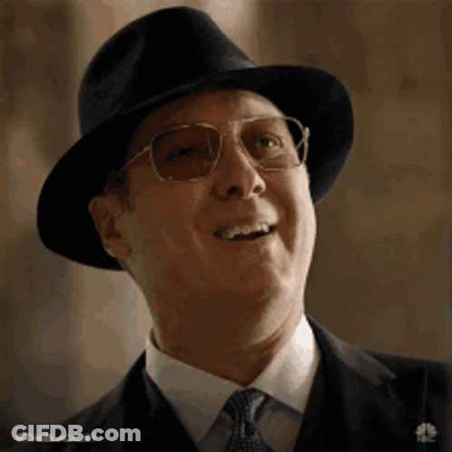 Man In Hat And Glasses Smiling Looking Up GIF