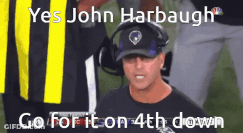 Man In Hat And Headphones Saying Yes John Harbaugh GIF