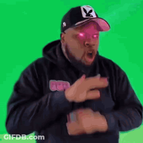 Man In Hat And Hoodie Making Funny Face GIF