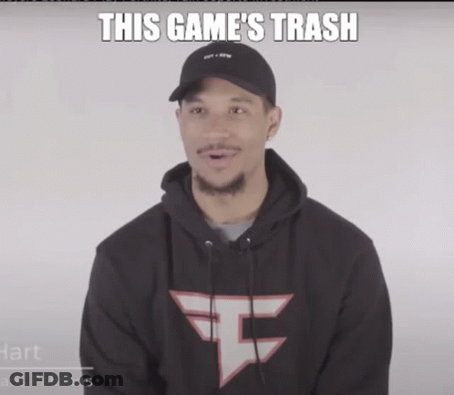 Man In Hat And Hoodie Says This Game's Trash GIF