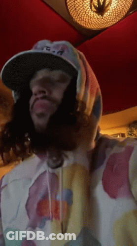 Man In Hat And Hoodie With Letter A GIF