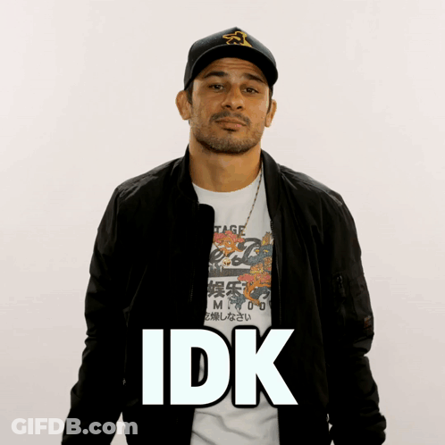 Man In Hat And Jacket Saying IDK GIF