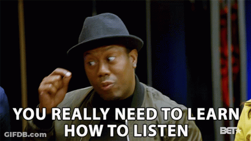 Man In Hat And Jacket Says You Really Need To Learn How To Listen GIF
