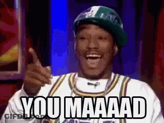 Man In Hat And Jersey Thumbs Up Saying You Maaad GIF