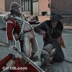 Man In Hat And Man In Red Uniform GIF