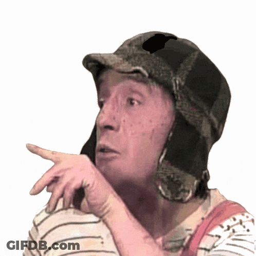 Man In Hat And Overalls Pointing GIF