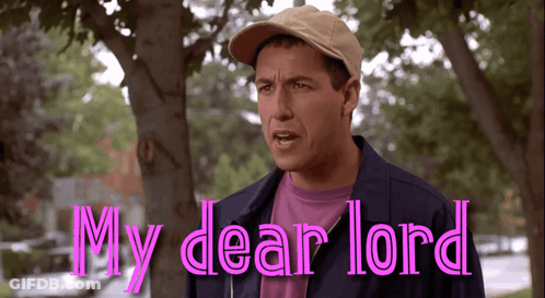 Man In Hat And Purple Shirt Saying My Dear Lord GIF