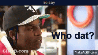 Man In Hat And Red Jacket Says Who Dat GIF