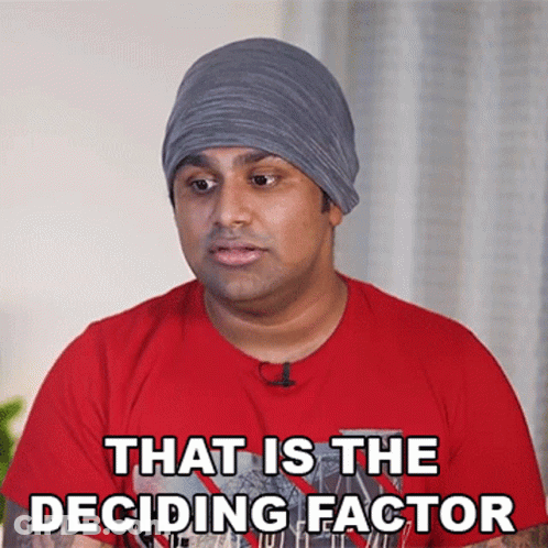 Man In Hat And Red Shirt Says That Is The Deciding Factor GIF