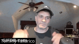 Man In Hat And Red Shirt With Name Tommy Tallarico GIF