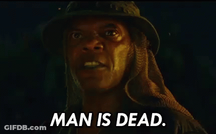 Man In Hat And Scarf Saying Man Is Dead GIF