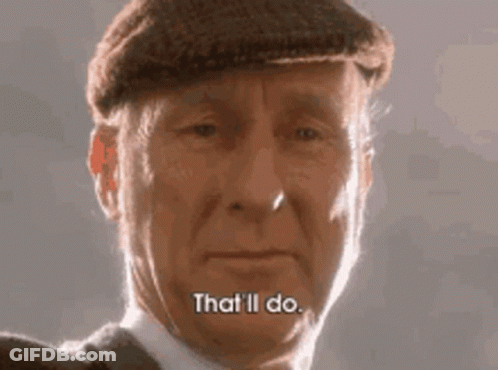 Man In Hat And Suit Saying That'll Do GIF