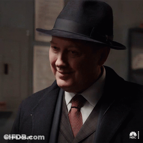 Man In Hat And Suit Smiling #Theblacklist GIF