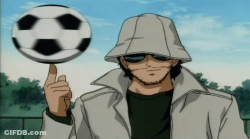 Man In Hat And Sunglasses Holding Soccer Ball On Finger GIF