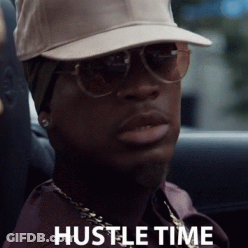Man In Hat And Sunglasses Hustle Time GIF